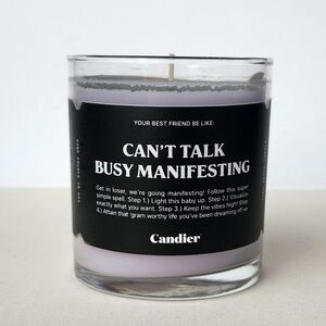Candier Candle Can't Talk Busy Manifesting New